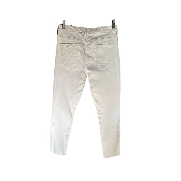 Mother The Pixie Size 29  High Rise Skinny Jeans Taste The Rainbow Cream Buttons - Picture 3 of 13